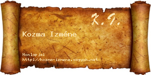 Kozma Izméne névjegykártya